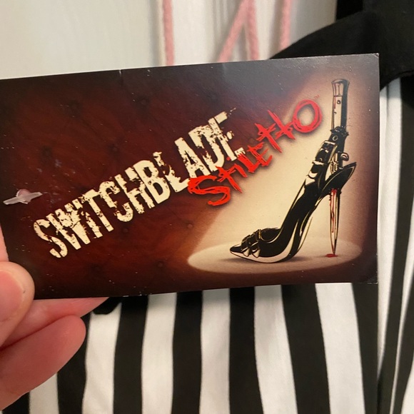 XXL Switchblade stiletto striped dress (please read description) - Picture 4 of 5